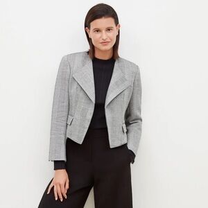 MM LaFleur Arden 1.0 Jacket Wool Herringbone Ivory/Black Size 16